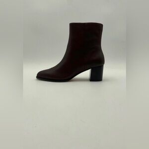 NWT Quince Women Italian Leather Heeled Ankle Boot Espresso Brown Shoes 7